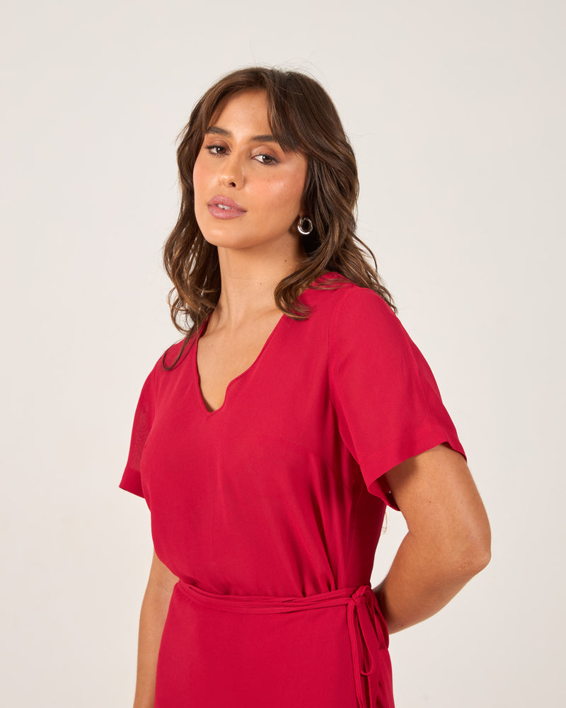 Vestido Midi de Crepe Lara